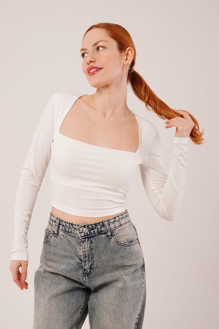 Square Collar Wholesale BasicBlouse - Brand: Lustrin - Women & Kids, Baby Clothes Wholesale - TheBS Women