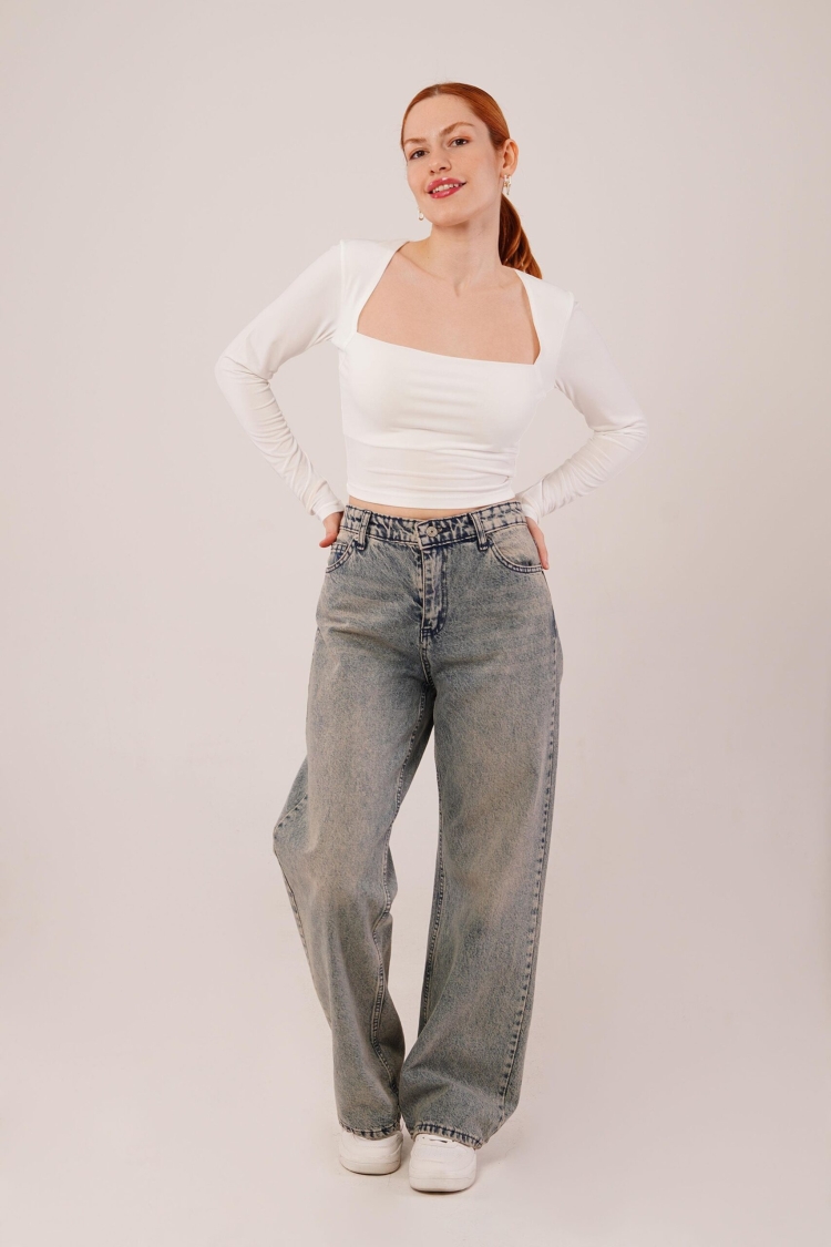 Square Collar Wholesale BasicBlouse - Brand: Lustrin - Women & Kids, Baby Clothes Wholesale - TheBS Women