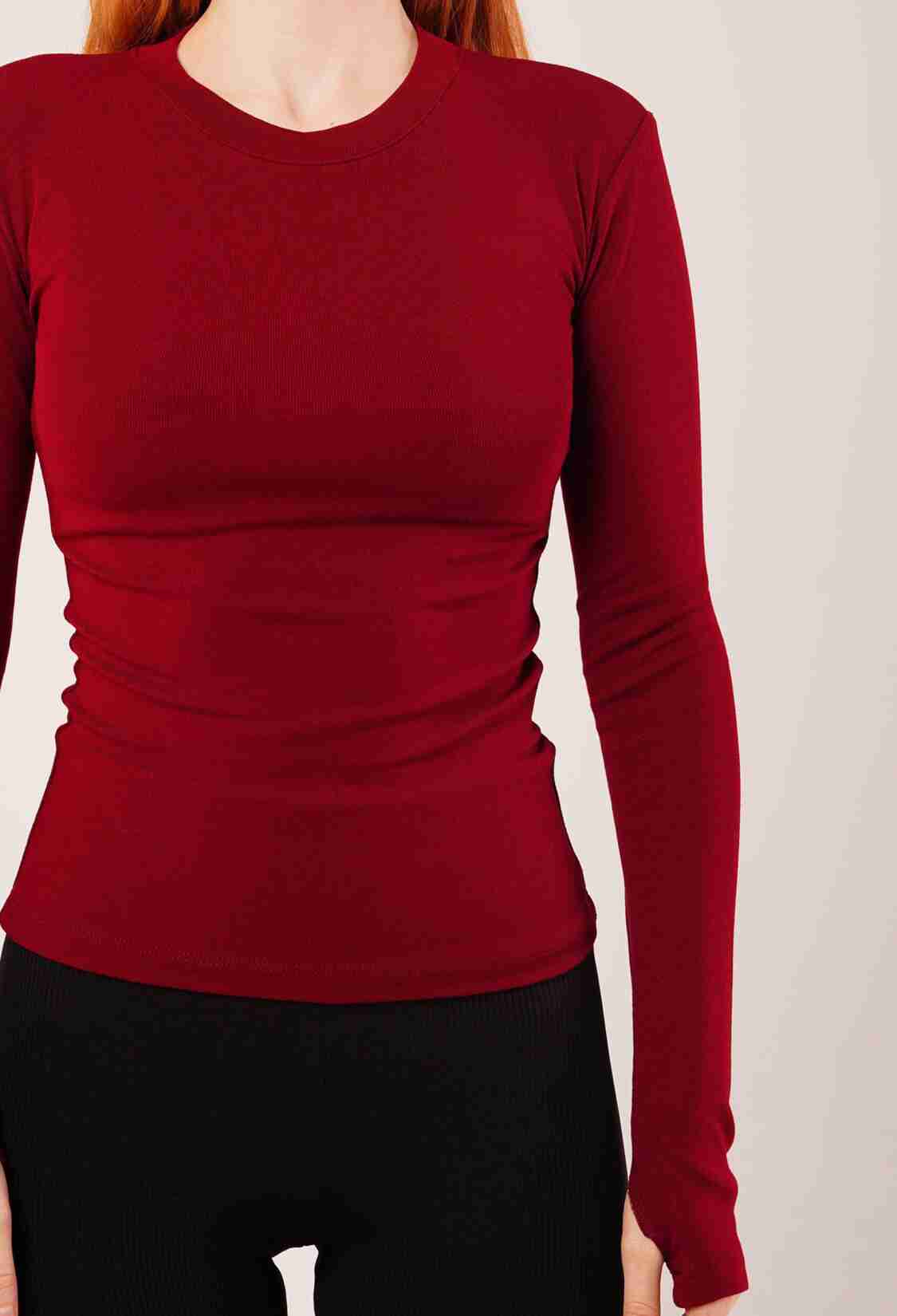Long Sleeve Basic Burgundy Wholesale Blouse - Brand: Lustrin - Women & Kids, Baby Clothes Wholesale - TheBS Women