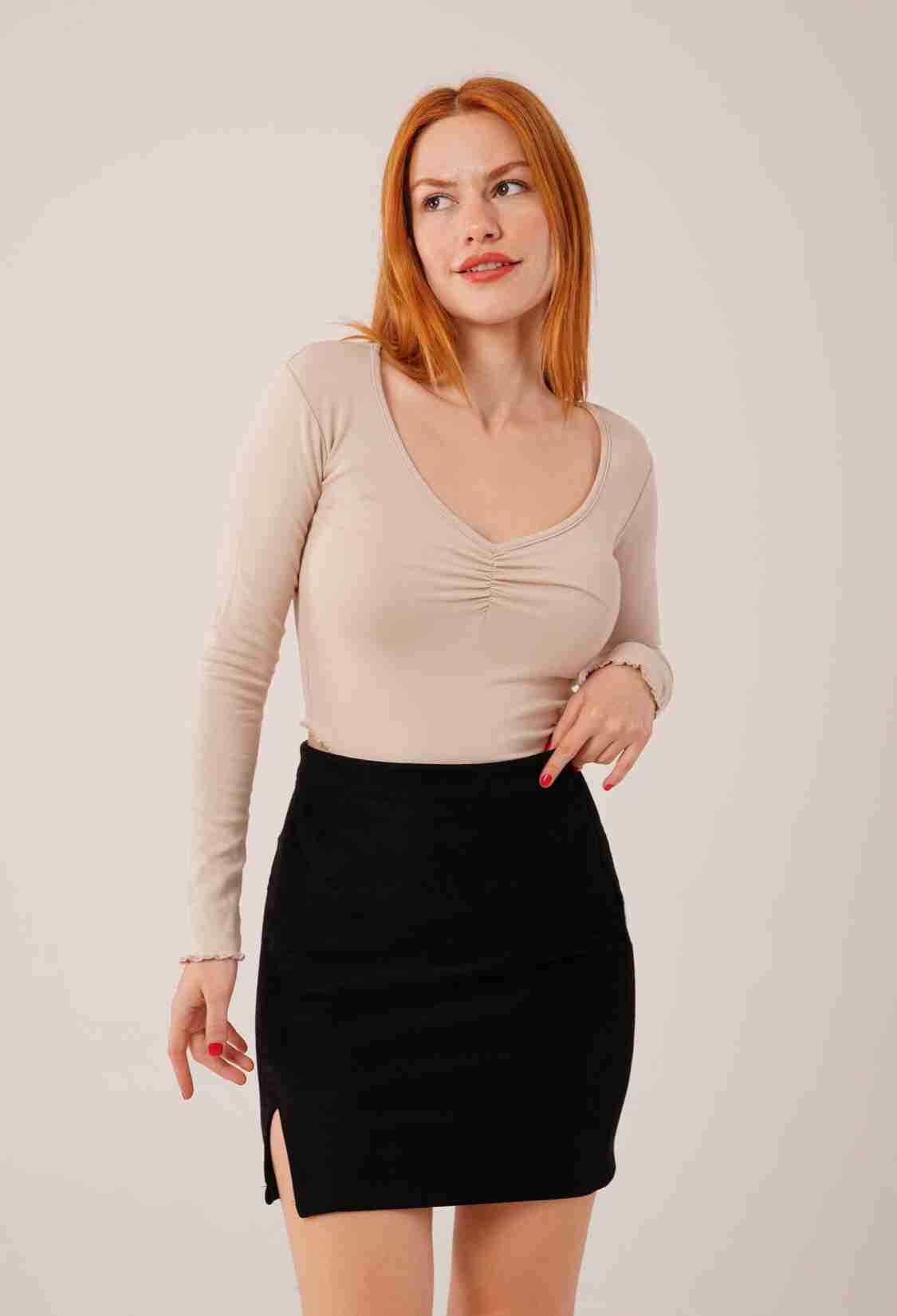 Wide CollarWholesale Basic Body Blouse - Brand: Lustrin - Women & Kids, Baby Clothes Wholesale - TheBS Women