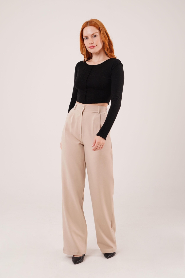 WholesalePants With Loose Leg Pleated - Brand: Lustrin - Women & Kids, Baby Clothes Wholesale - TheBS Women