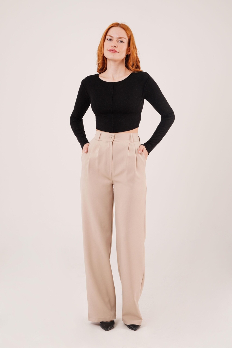 WholesalePants With Loose Leg Pleated - Brand: Lustrin - Women & Kids, Baby Clothes Wholesale - TheBS Women