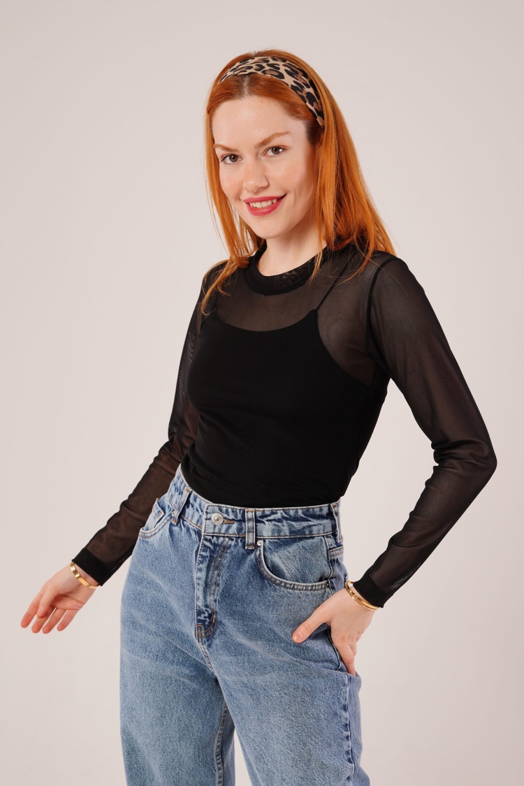TransparentWholesale Tulle Basic Blouse - Brand: Lustrin - Women & Kids, Baby Clothes Wholesale - TheBS Women