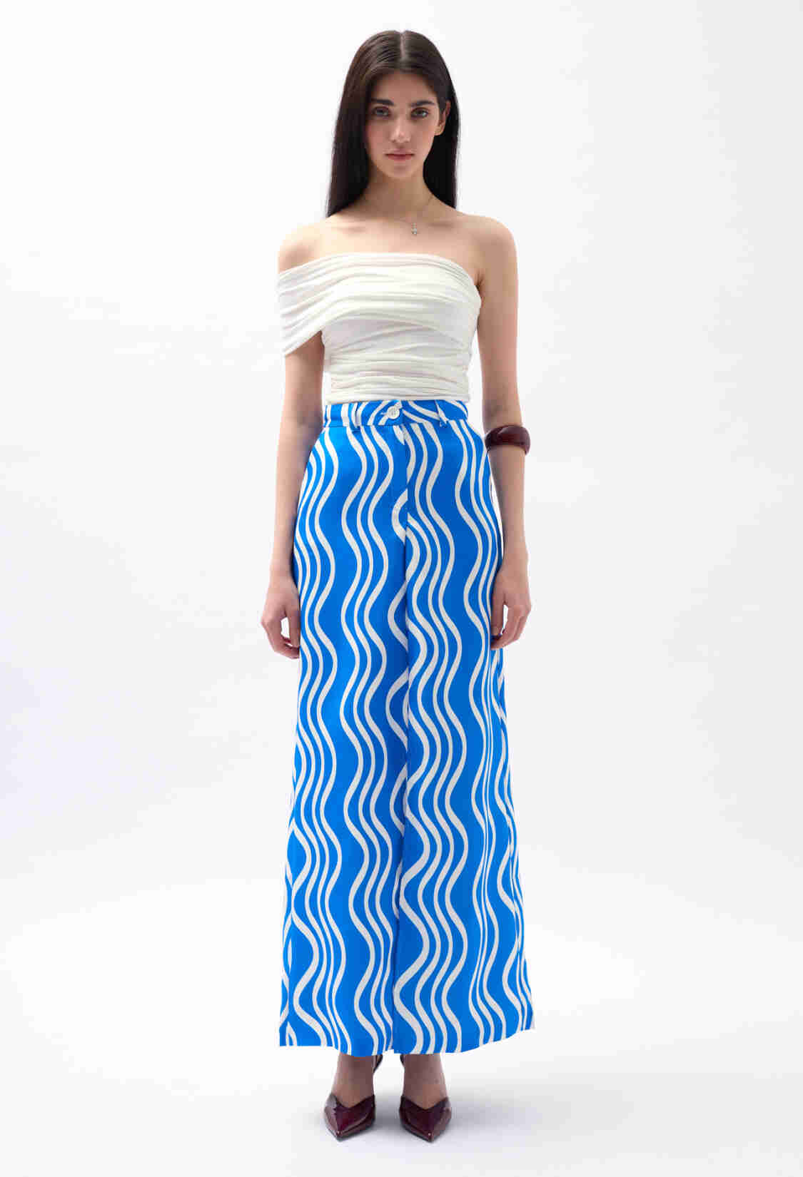 Printed Front Slit Skirt - Blue - Brand: Black Fashion - Women & Kids, Baby Clothes Wholesale - TheBS Women