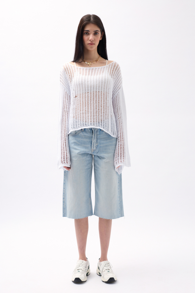 Boat Neck Openwork Blouse - Brand: Black Fashion - Women & Kids, Baby Clothes Wholesale - TheBS Women
