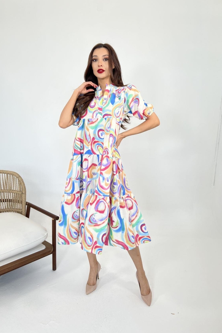 Dress - Multicolored - Brand: Fame - Women & Kids, Baby Clothes Wholesale - TheBS Women