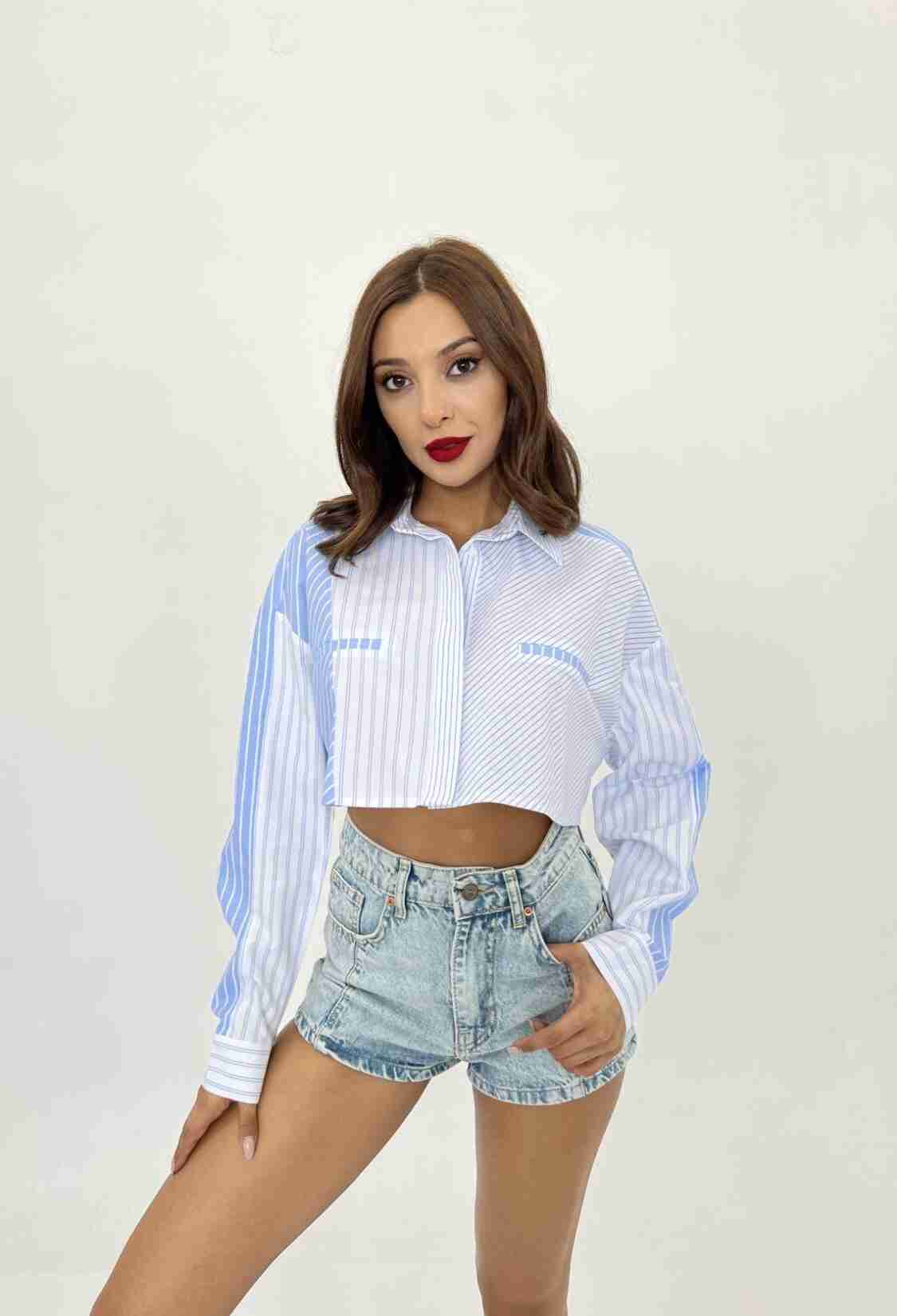 Shirt - Blue - Brand: Fame - Women & Kids, Baby Clothes Wholesale - TheBS Women