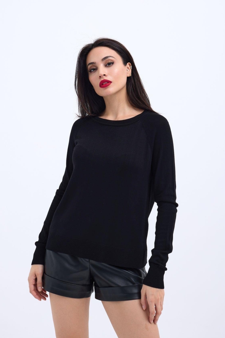 Knitwear Zero Collar Basic Casual - Brand: Fame - Women & Kids, Baby Clothes Wholesale - TheBS Women