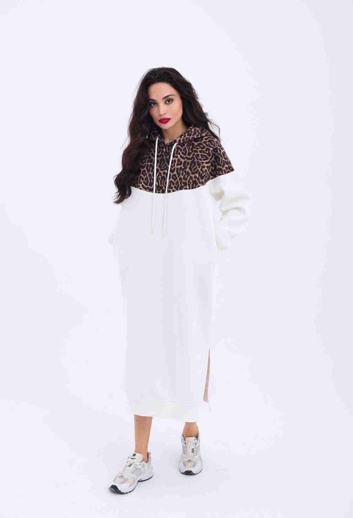 Leopard Pattern Long Sweat -& Brown - Brand: Fame - Women & Kids, Baby Clothes Wholesale - TheBS Women