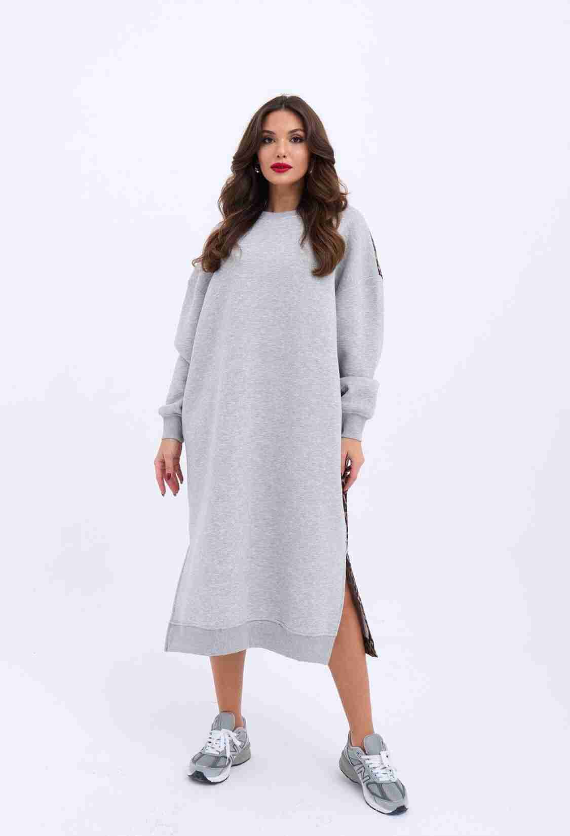 Long Sweat Dress - Gray - Brand: Fame - Women & Kids, Baby Clothes Wholesale - TheBS Women