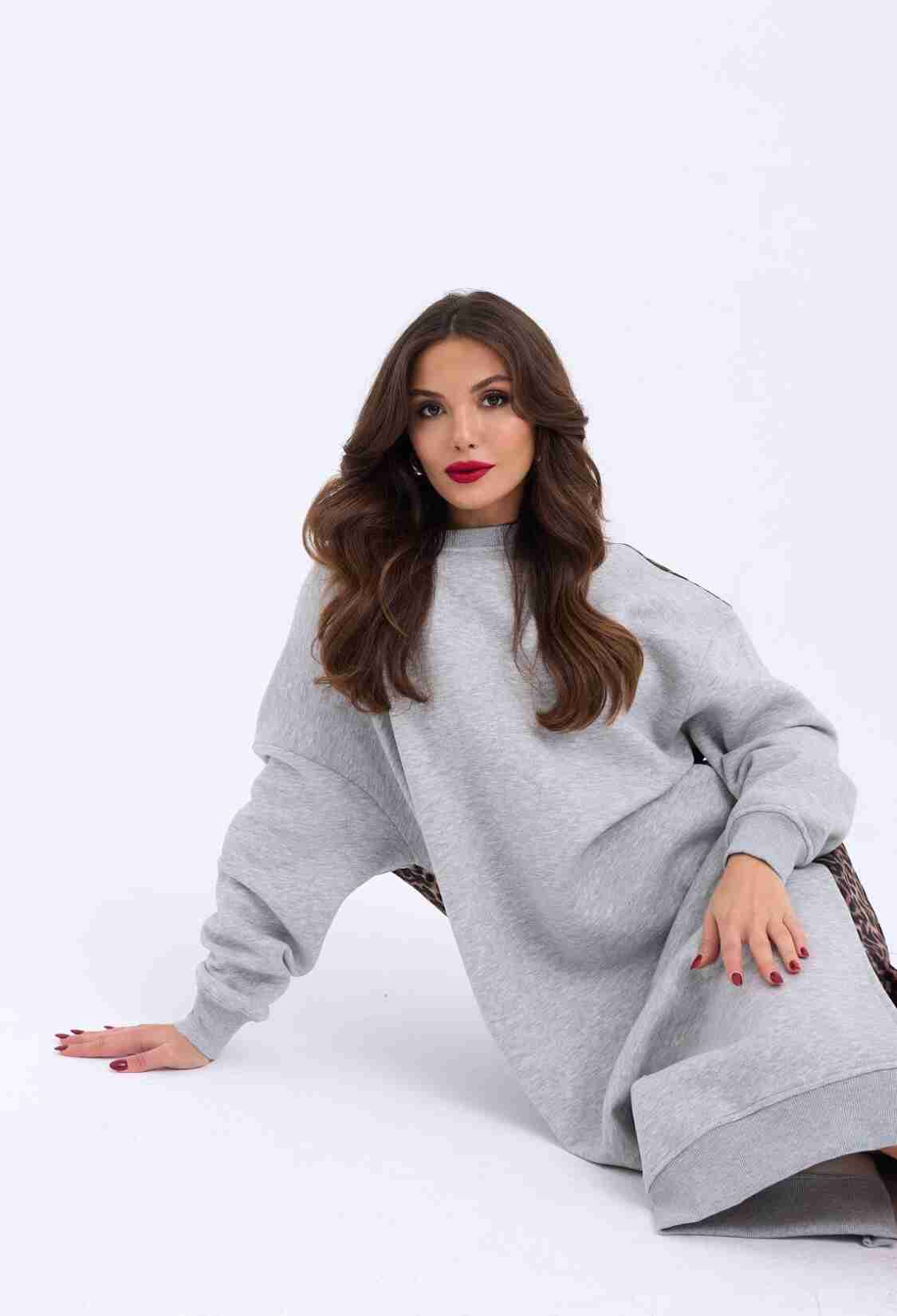 Long Sweat Dress - Gray - Brand: Fame - Women & Kids, Baby Clothes Wholesale - TheBS Women