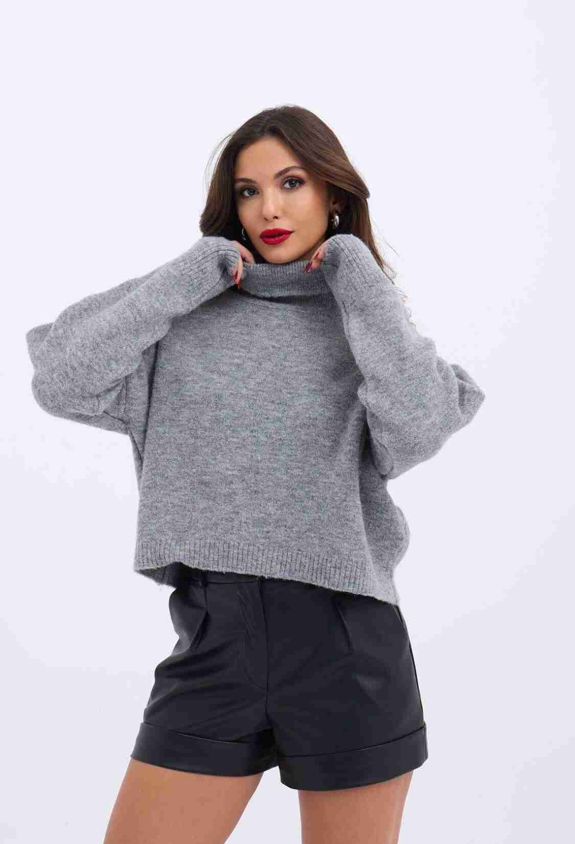 Knitted Fisherman Sweater - Brand: Fame - Women & Kids, Baby Clothes Wholesale - TheBS Women