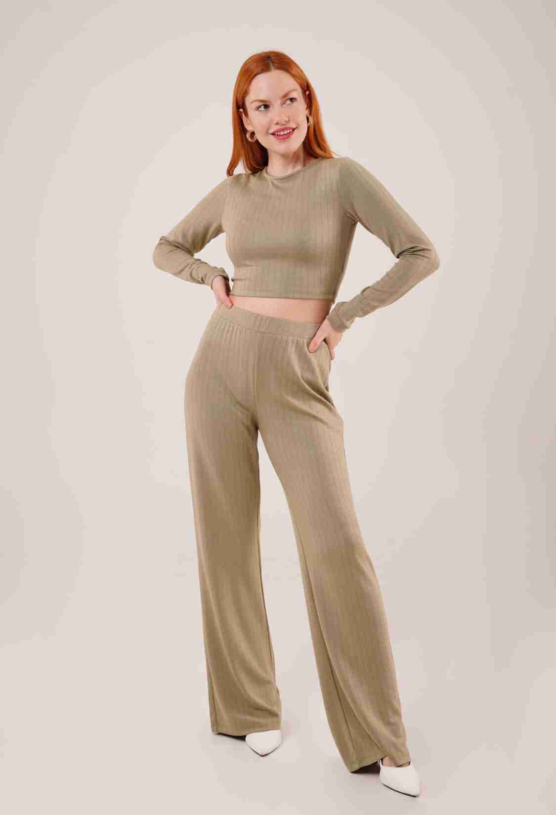 Ribbed Blouse And PantsDouble Suit - Brand: Lustrin - Women & Kids, Baby Clothes Wholesale - TheBS Women