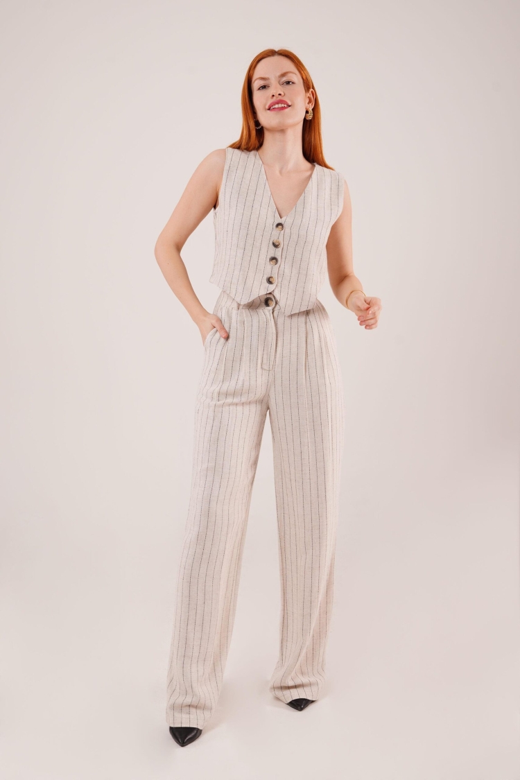 Wholesale Double Suit With Vest And Pants Black Stripe - Brand: Lustrin - Women & Kids, Baby Clothes Wholesale - TheBS Women
