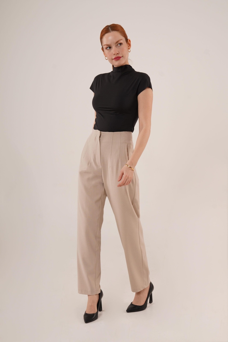 Double Collar Detailed WholesalePants - Brand: Lustrin - Women & Kids, Baby Clothes Wholesale - TheBS Women