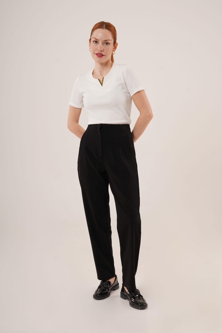 Double Collar Detailed WholesalePants - Brand: Lustrin - Women & Kids, Baby Clothes Wholesale - TheBS Women