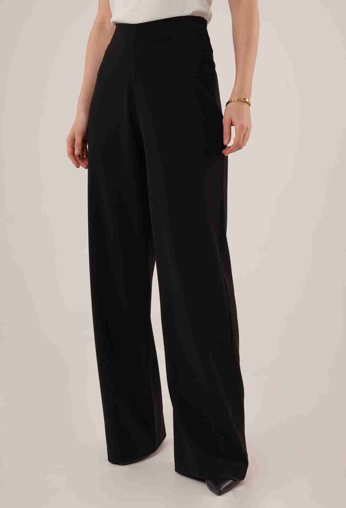 WholesaleFabric Pants With Loose Leg Side Zipper - Brand: Lustrin - Women & Kids, Baby Clothes Wholesale - TheBS Women