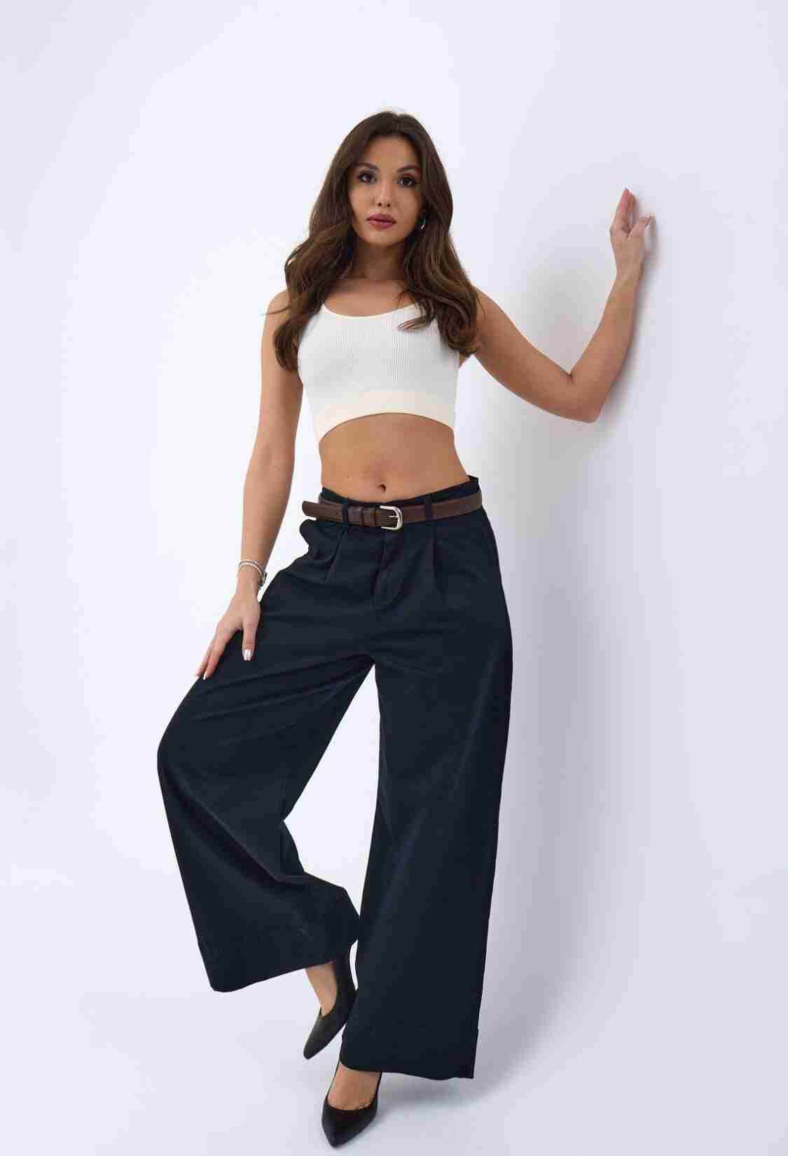 Trousers - Navy - Brand: Fame - Women & Kids, Baby Clothes Wholesale - TheBS Women