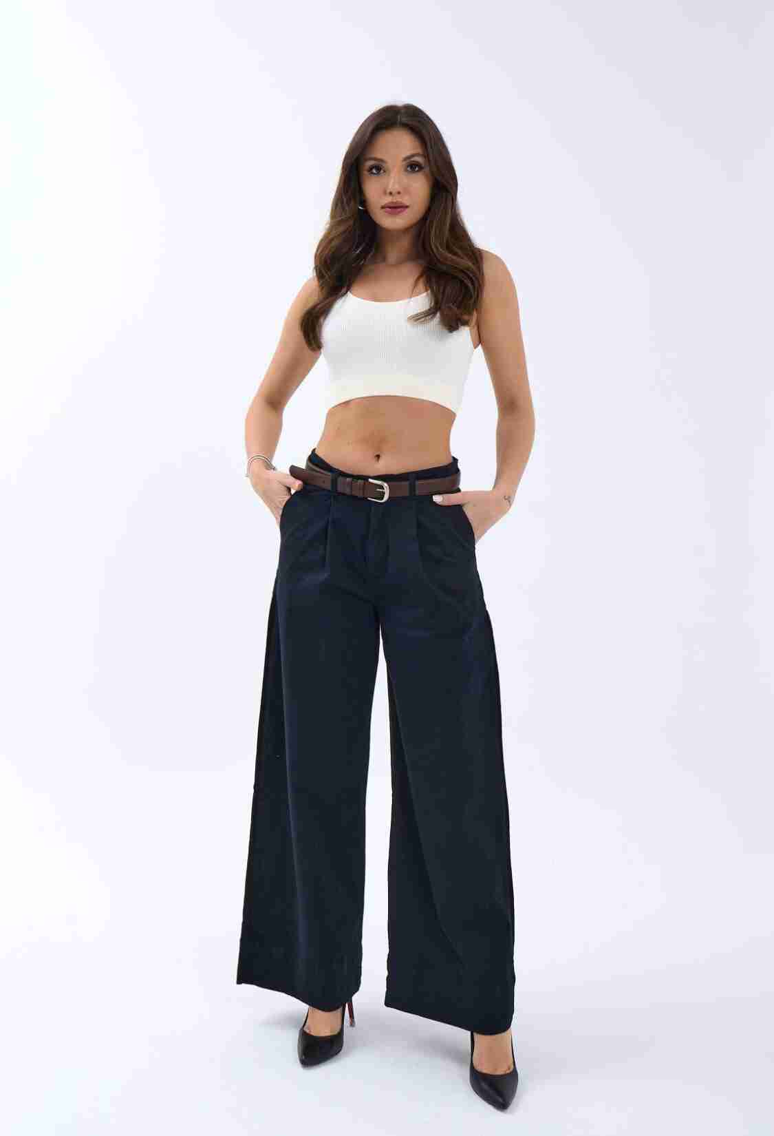 Trousers - Navy - Brand: Fame - Women & Kids, Baby Clothes Wholesale - TheBS Women