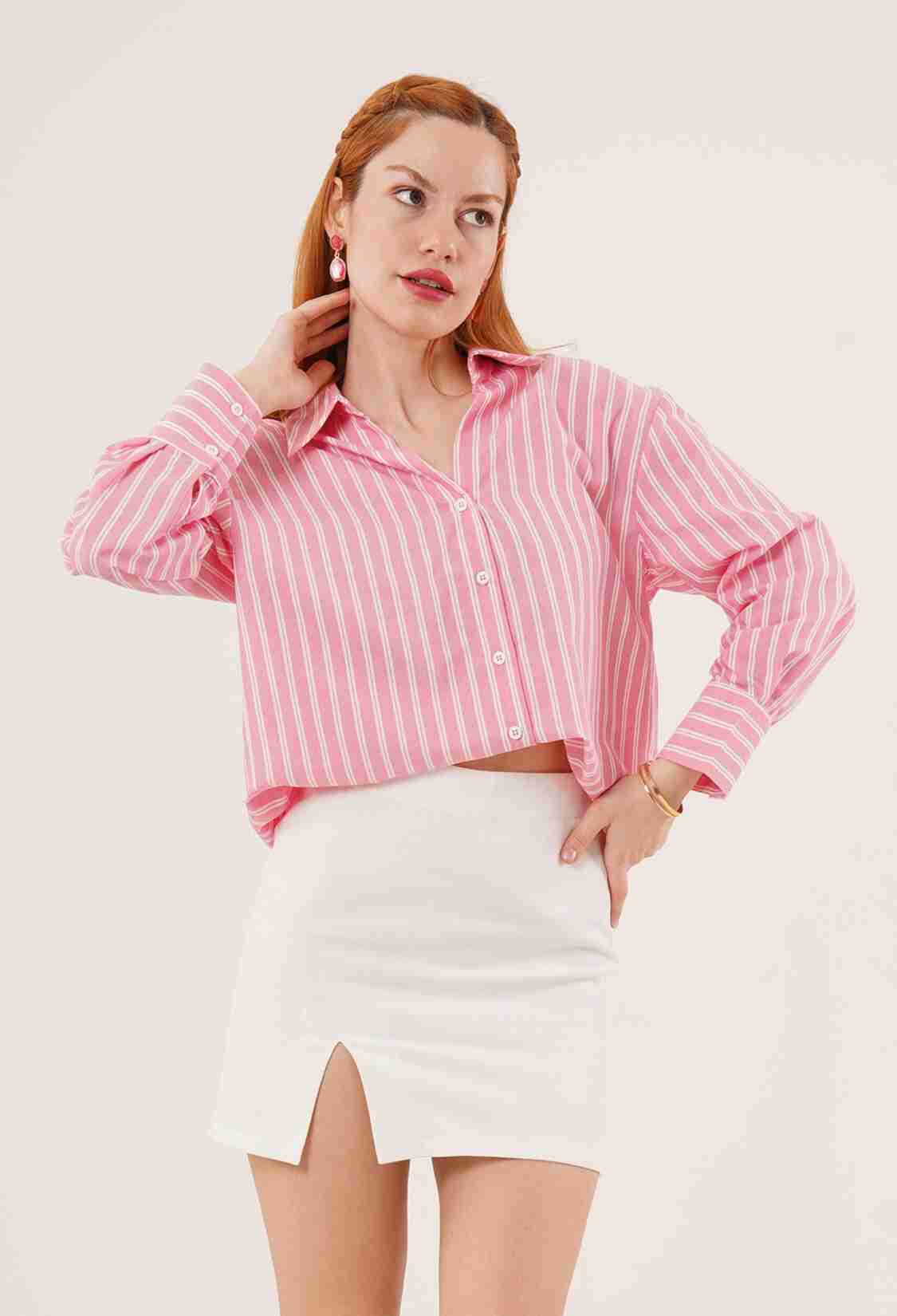 Wholesale Shirt With Double Line Transition Buttons - Brand: Lustrin - Women & Kids, Baby Clothes Wholesale - TheBS Women