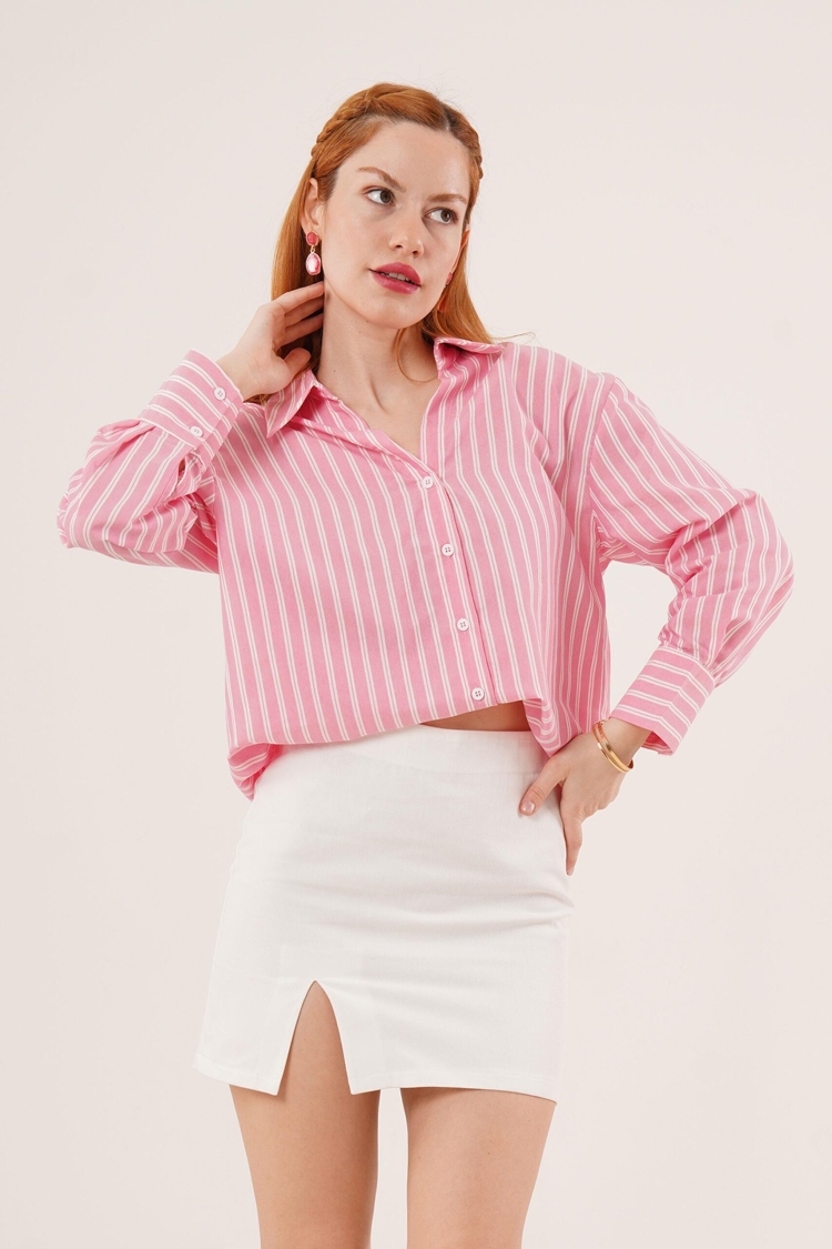 Wholesale Shirt With Double Line Transition Buttons - Brand: Lustrin - Women & Kids, Baby Clothes Wholesale - TheBS Women