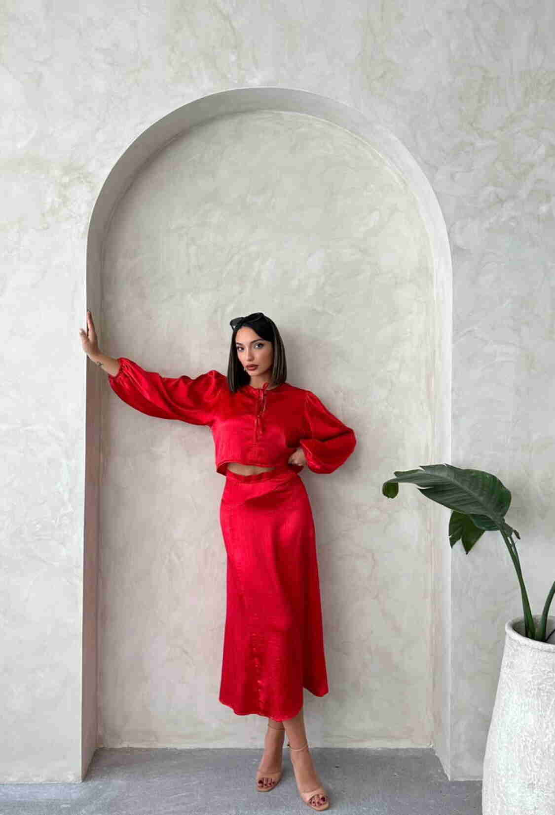 Lace Satin Front Tie Blouse - Brand: Topshow - Women & Kids, Baby Clothes Wholesale - TheBS Women