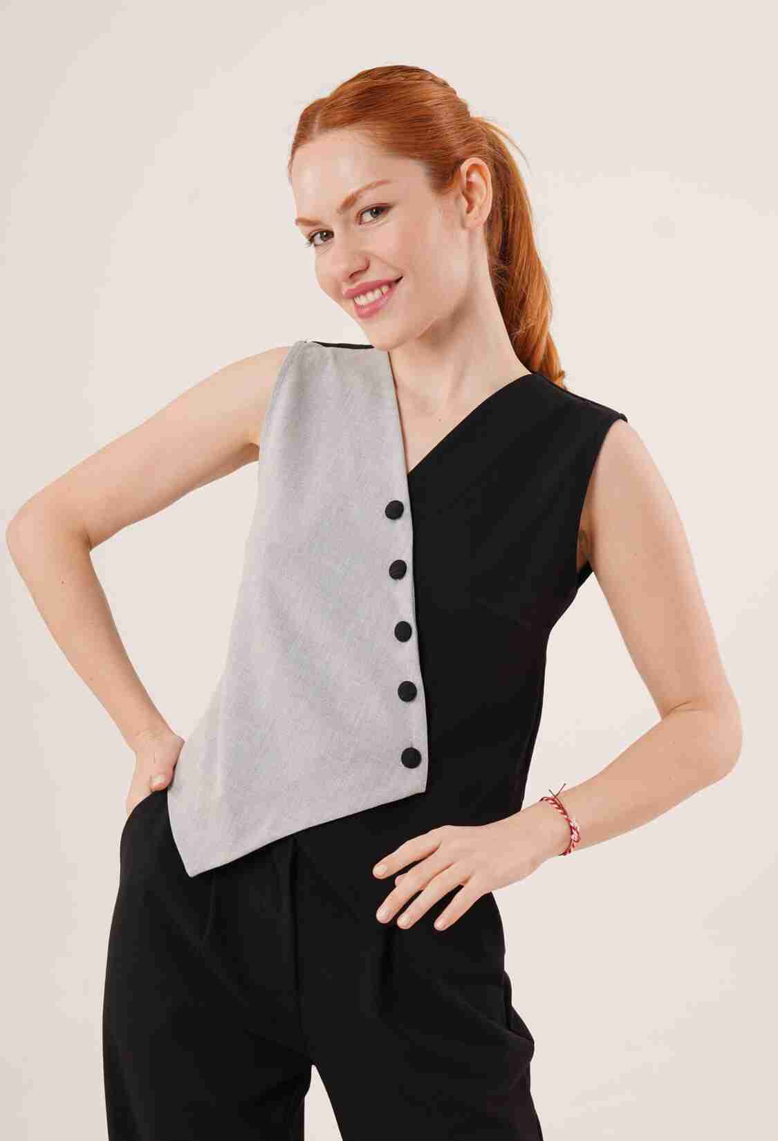 Wholesale Vest With Cross Pattern Buttons - Brand: Lustrin - Women & Kids, Baby Clothes Wholesale - TheBS Women