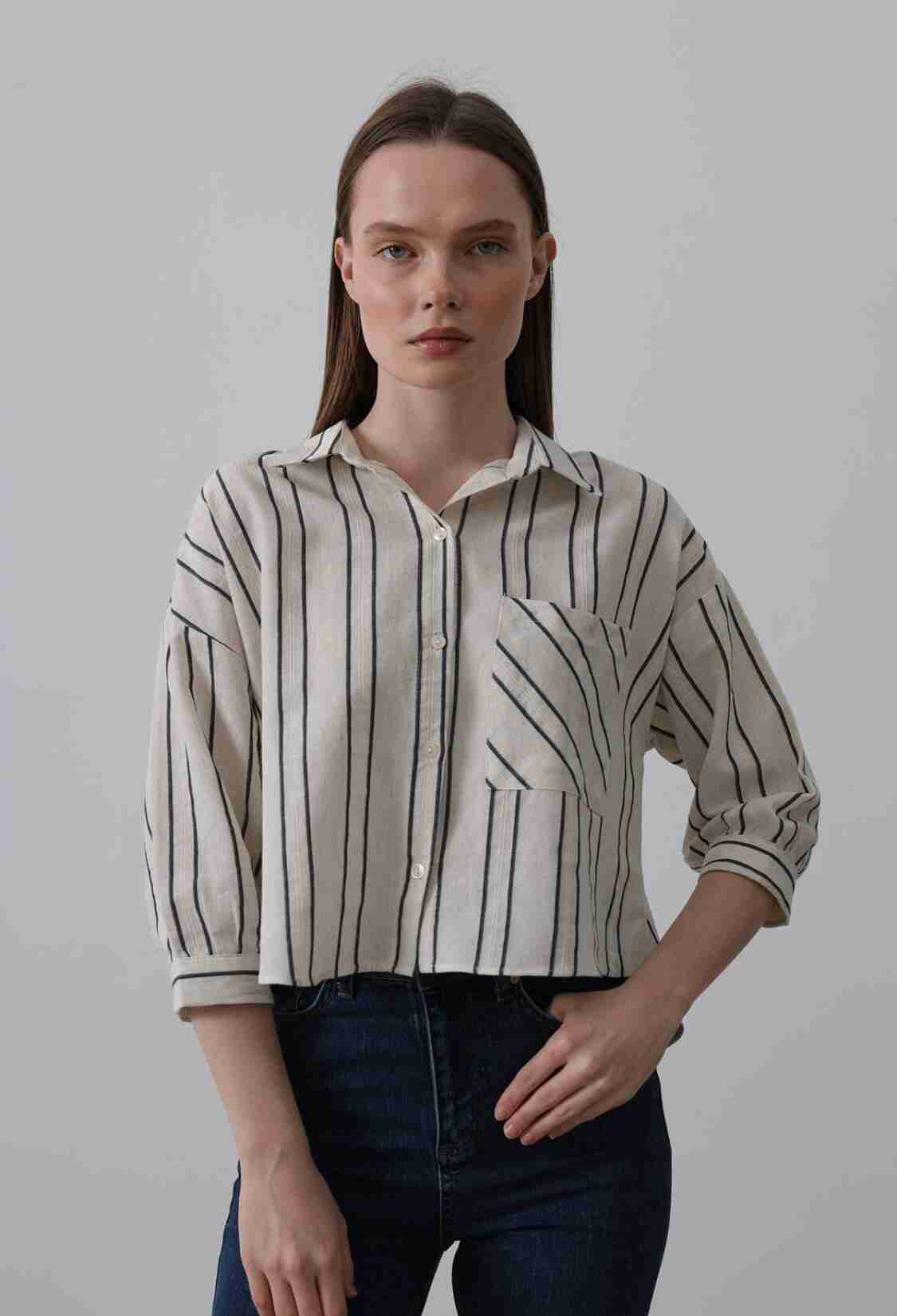 Striped Short Shirt - - -navy - Brand: Reyon - Women & Kids, Baby Clothes Wholesale - TheBS Women