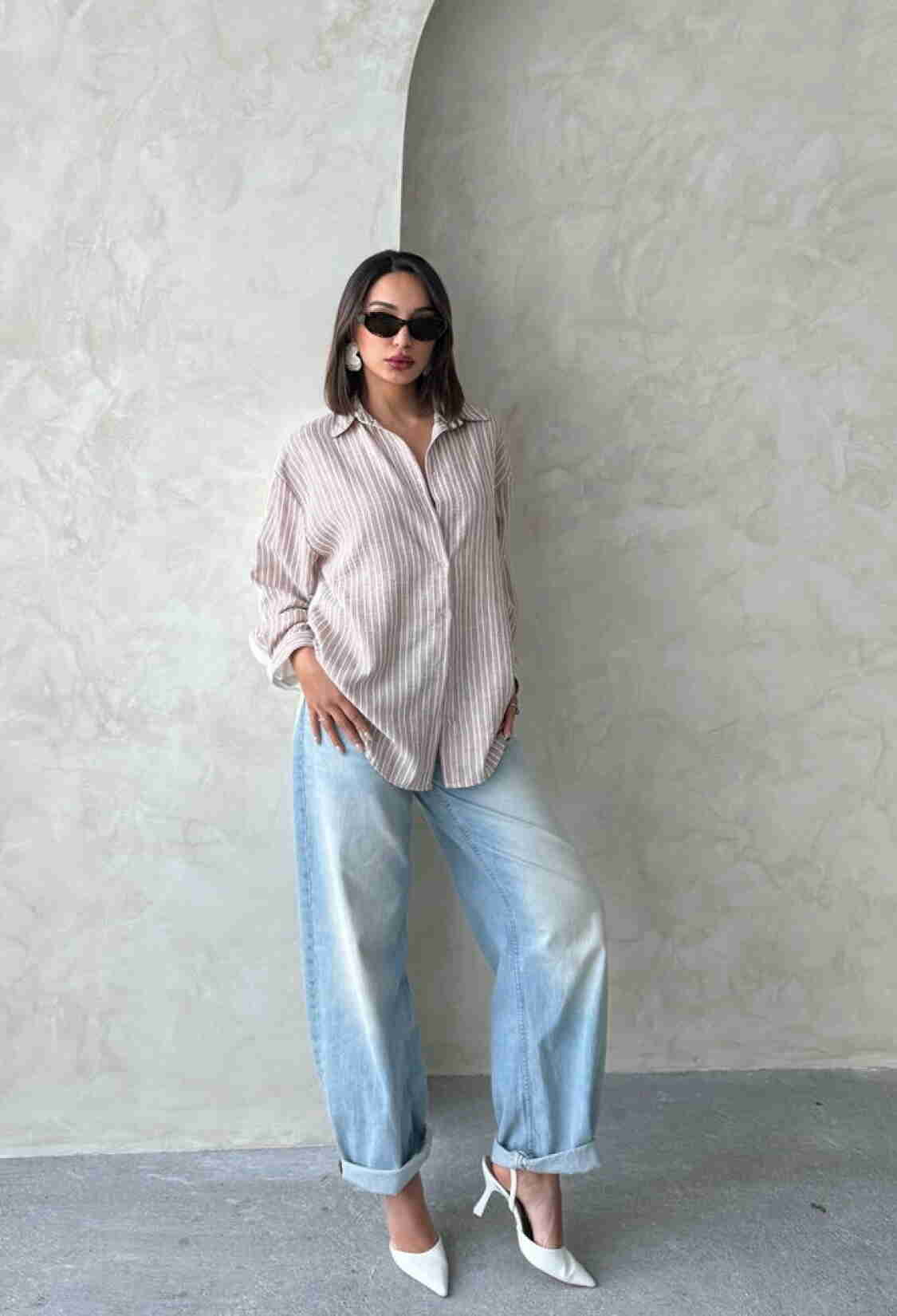 Striped Linen Shirt - Multicolor - Brand: Topshow - Women & Kids, Baby Clothes Wholesale - TheBS Women