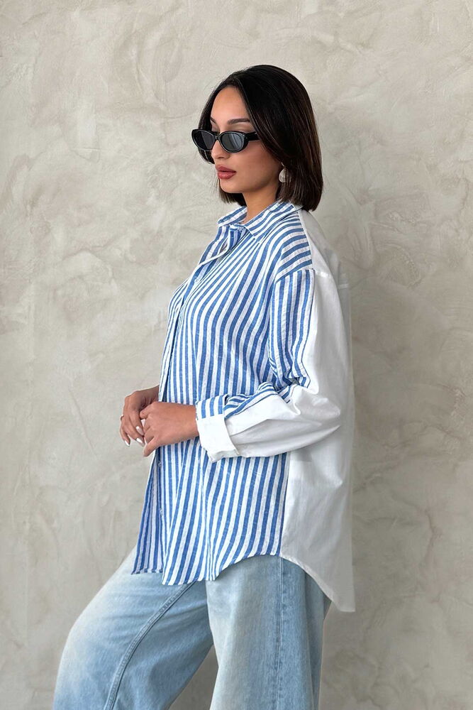 Striped Linen Shirt - Light - Brand: Topshow - Women & Kids, Baby Clothes Wholesale - TheBS Women