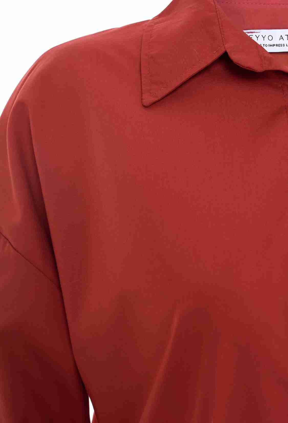 Front Buttoned Shirt - Burgundy - Brand: EYYO ATELIER - Women & Kids, Baby Clothes Wholesale - TheBS Women