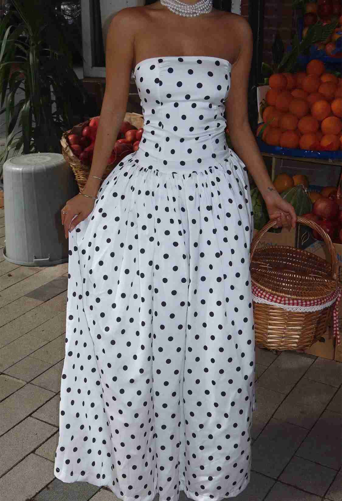 Polka Dot Long Dress - Brand: EYYO ATELIER - Women & Kids, Baby Clothes Wholesale - TheBS Women