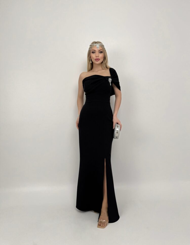 Dress With A Brooch On The Shoulder - Brand: Miss Janell - Women & Kids, Baby Clothes Wholesale - TheBS Women