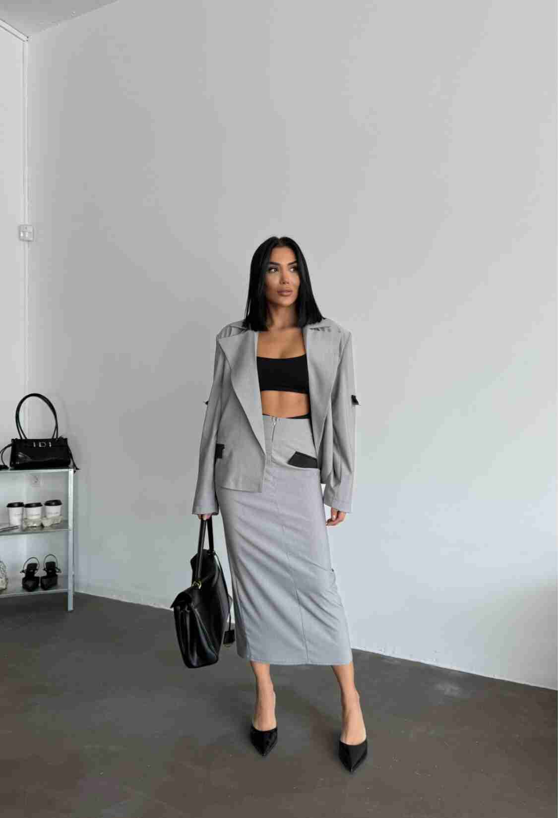 Crop Jacket Skirt Set - Brand: Ello - Women & Kids, Baby Clothes Wholesale - TheBS Women