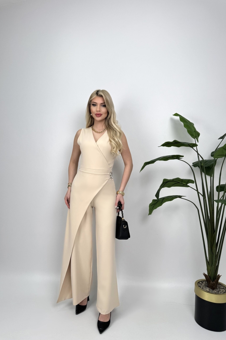 Waist Buckle Detailed Jumpsuit - Brand: Miss Janell - Women & Kids, Baby Clothes Wholesale - TheBS Women