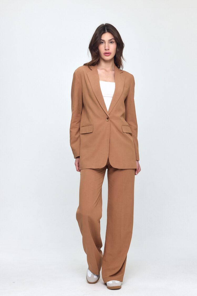Nob Brown Linen Women's Oversize Jacket Pants Set - Brand: Evable - Women & Kids, Baby Clothes Wholesale - TheBS Women