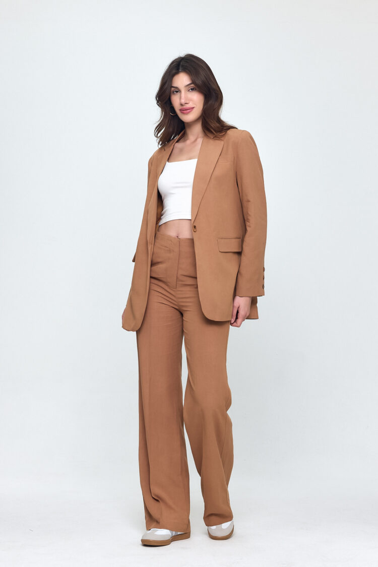 Nob Brown Linen Women's Oversize Jacket Pants Set - Brand: Evable - Women & Kids, Baby Clothes Wholesale - TheBS Women