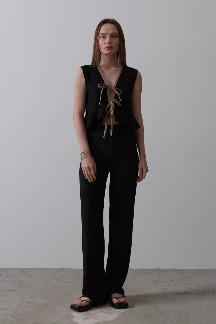 Front Tie Up Flywheel Knitted Suit - Brand: Reyon - Women & Kids, Baby Clothes Wholesale - TheBS Women