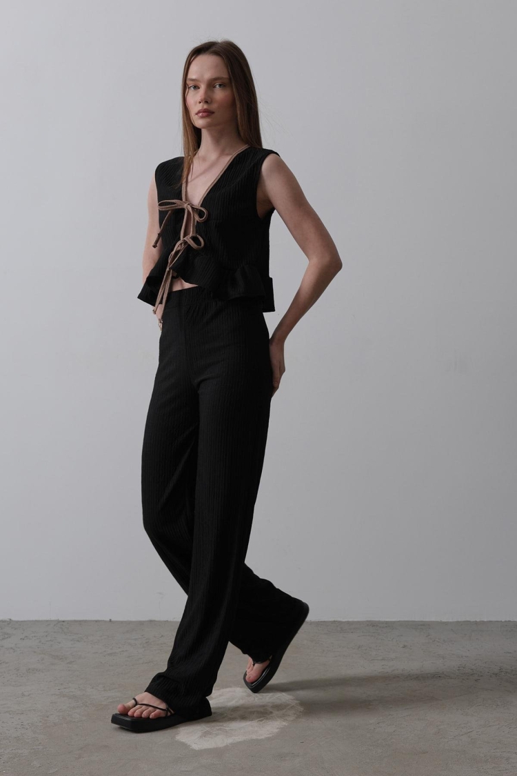 Front Tie Up Flywheel Knitted Suit - Brand: Reyon - Women & Kids, Baby Clothes Wholesale - TheBS Women