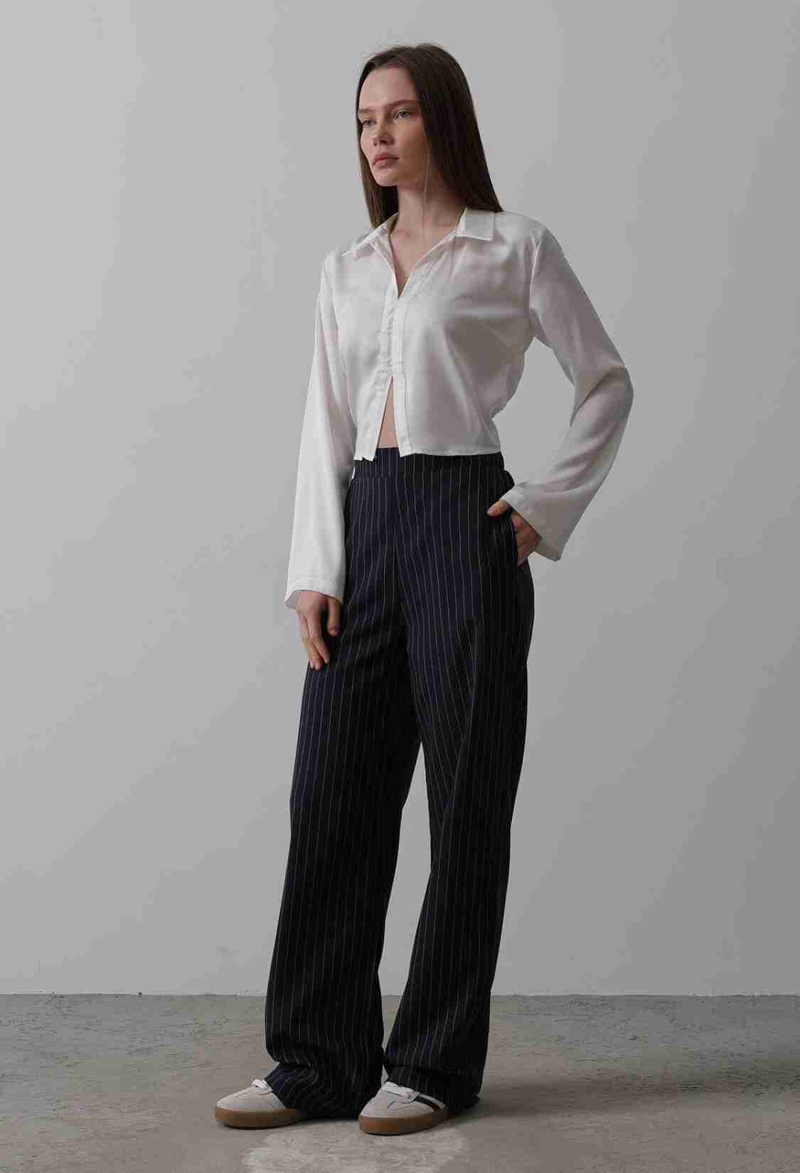 Half-Elastic Waist Palazzo Pants - Navy - Brand: Reyon - Women & Kids, Baby Clothes Wholesale - TheBS Women