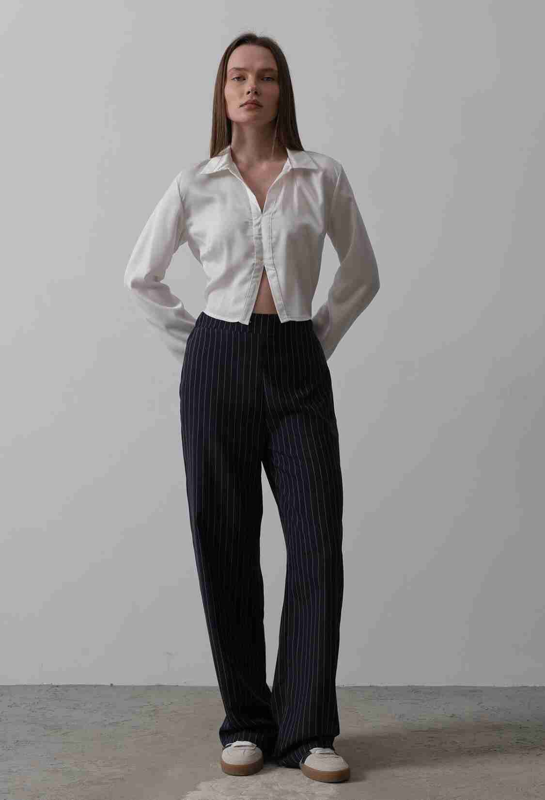 Half-Elastic Waist Palazzo Pants - Navy - Brand: Reyon - Women & Kids, Baby Clothes Wholesale - TheBS Women