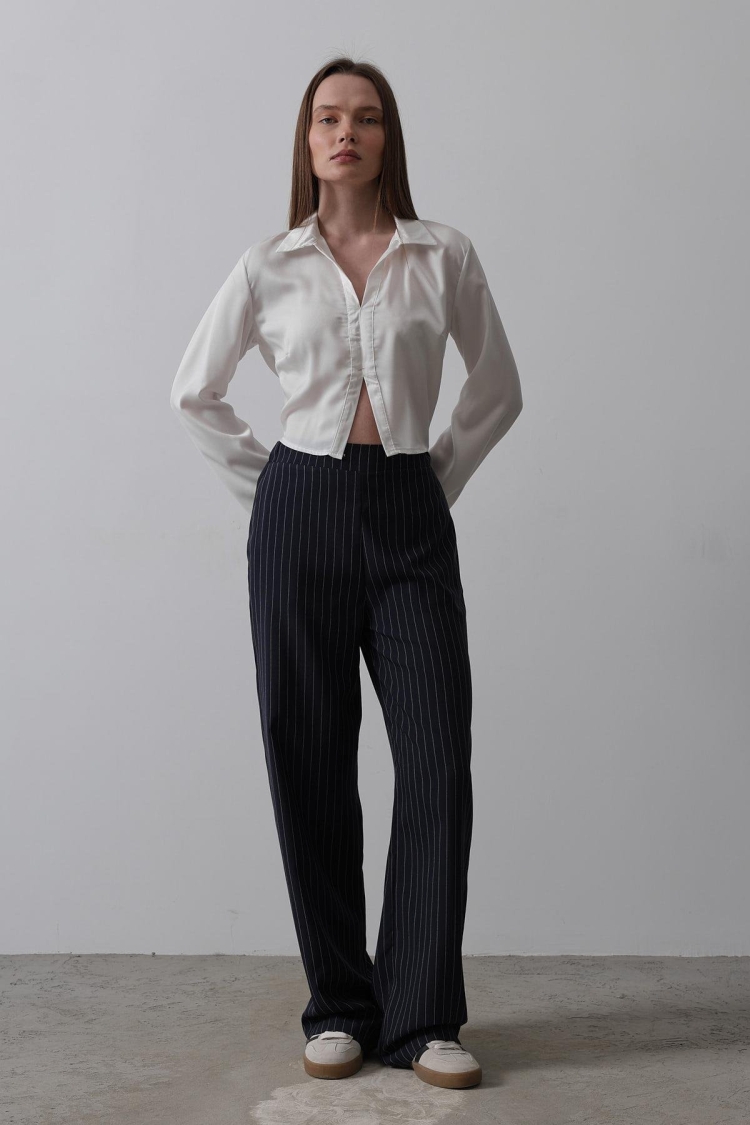 Half-Elastic Waist Palazzo Pants - Navy - Brand: Reyon - Women & Kids, Baby Clothes Wholesale - TheBS Women