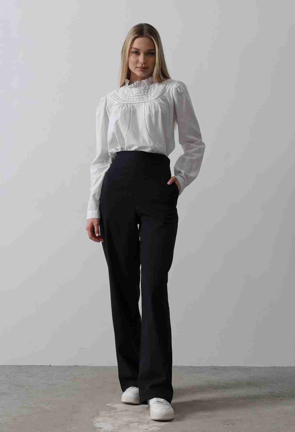 Half-Elastic Waist Palazzo Pants - Navy - Brand: Reyon - Women & Kids, Baby Clothes Wholesale - TheBS Women