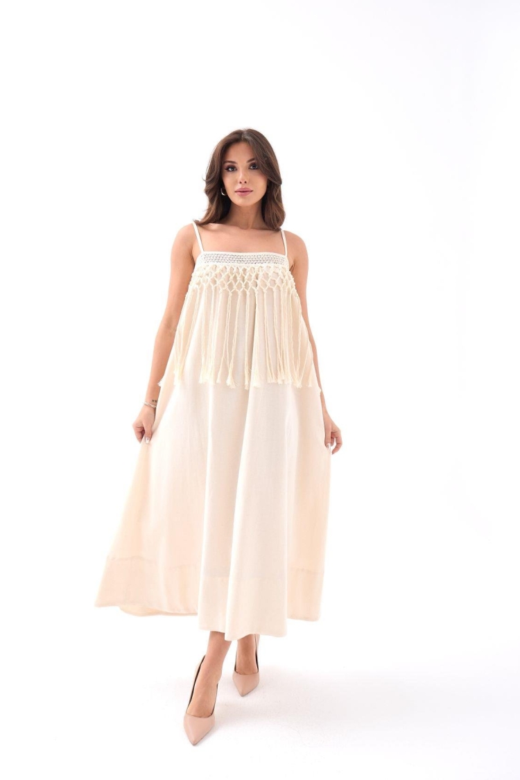 Dress - Beige - Brand: Fame - Women & Kids, Baby Clothes Wholesale - TheBS Women