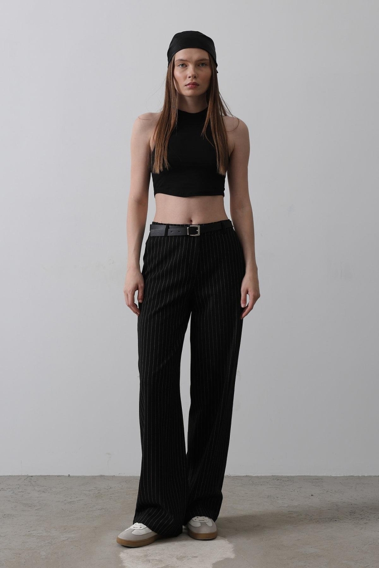 Palazzo Pants With Belt -And White - Brand: Reyon - Women & Kids, Baby Clothes Wholesale - TheBS Women