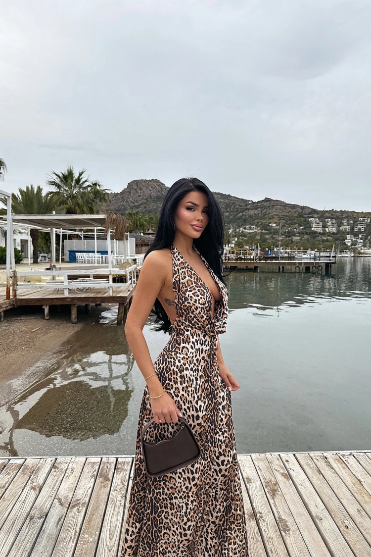 Dulcie Long Leopard Dress - Brand: EYYO ATELIER - Women & Kids, Baby Clothes Wholesale - TheBS Women