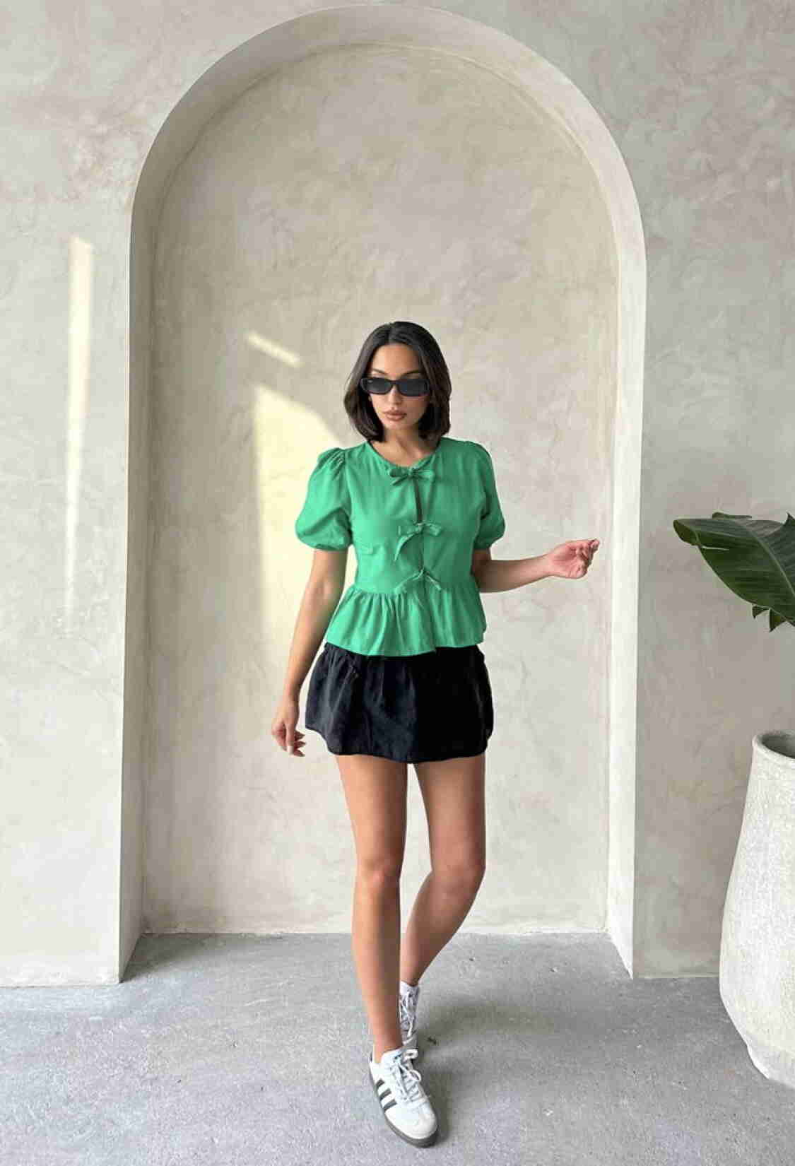 Front Tie Poplin Wholesale Blouse - Brand: Topshow - Women & Kids, Baby Clothes Wholesale - TheBS Women