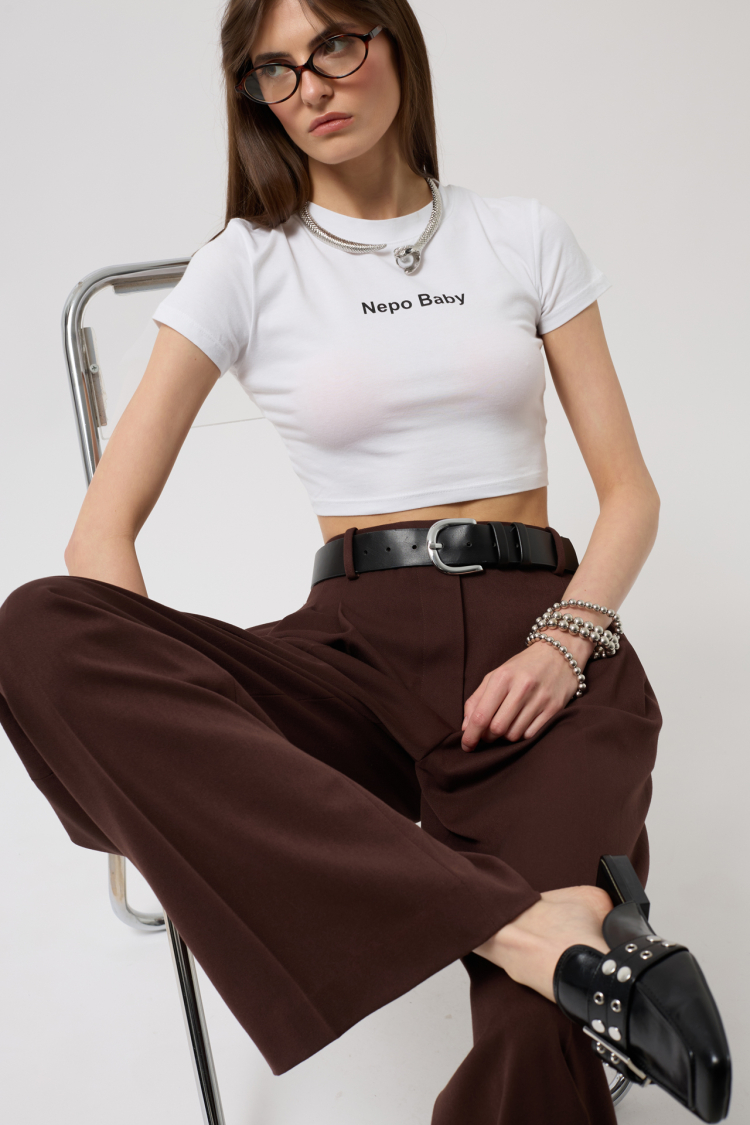 Nepo Printed Crop T-Shirt - Brand: Black Fashion - Women & Kids, Baby Clothes Wholesale - TheBS Women