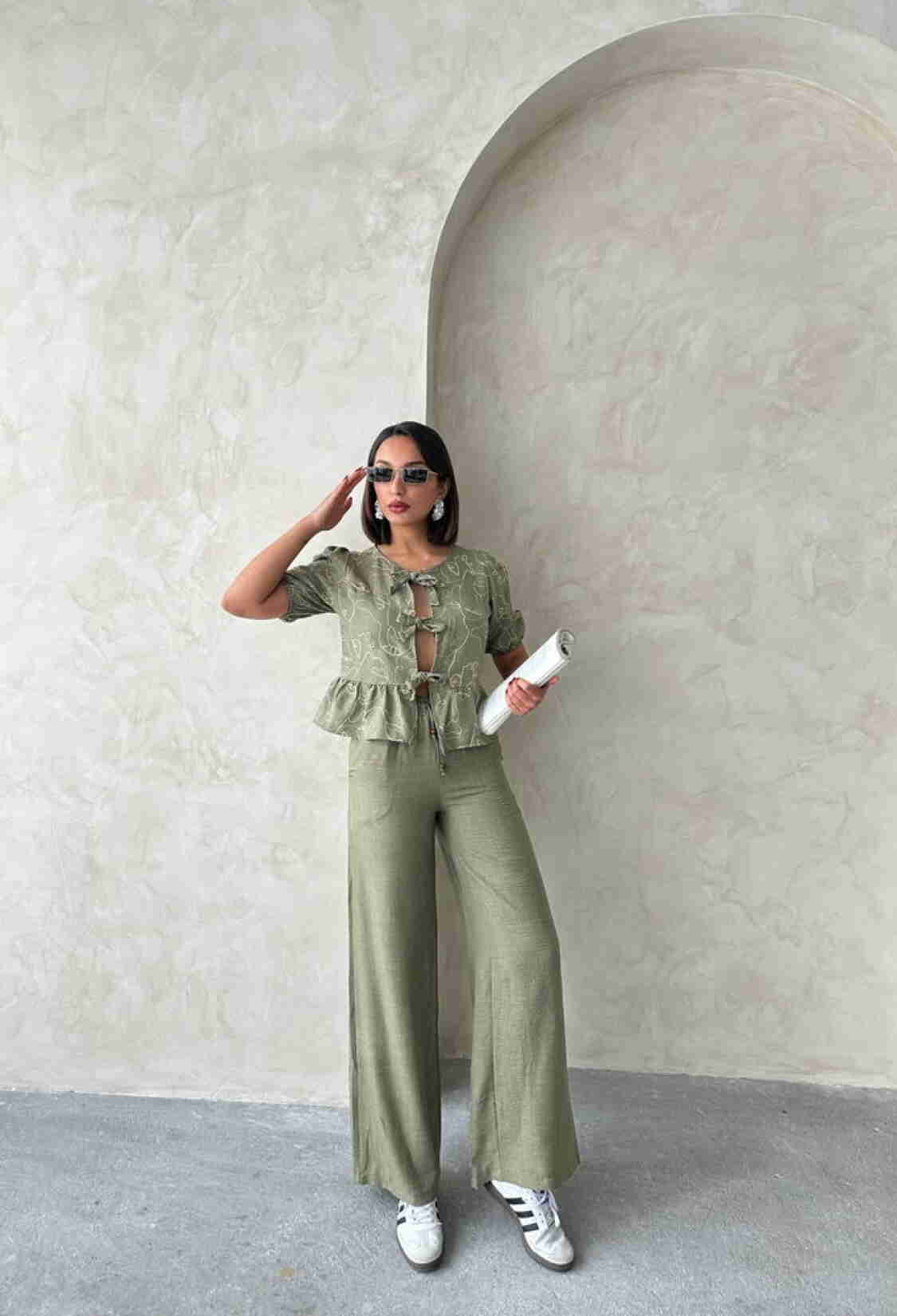 Front Tie Embroidered Blouse - Light - Brand: Topshow - Women & Kids, Baby Clothes Wholesale - TheBS Women