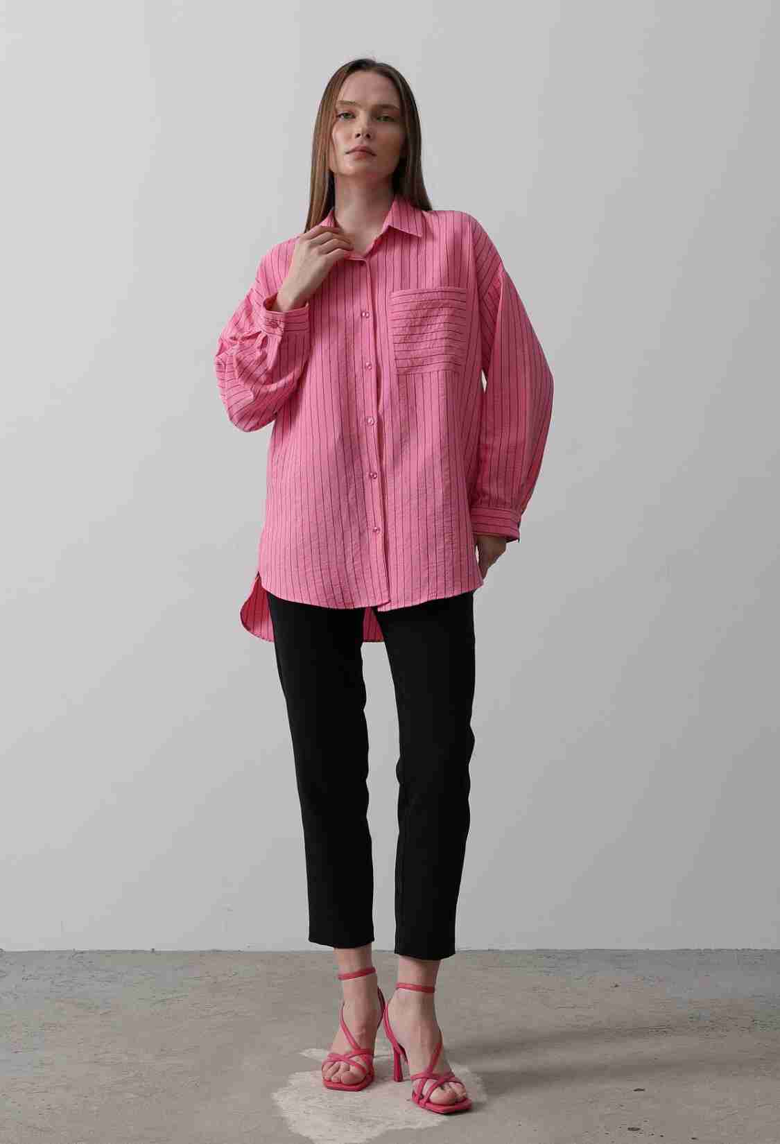 Striped Single Pocket Shirt - Brand: Reyon - Women & Kids, Baby Clothes Wholesale - TheBS Women